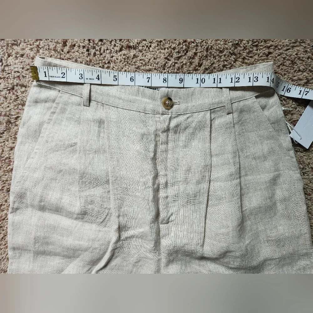 Reformation Mason Linen Pants Oatmeal Size 8 NWT
